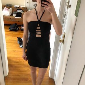 Black Halter Mini Dress